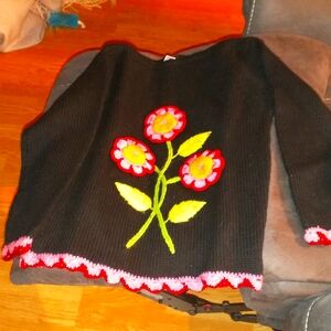 Vintage late 1970s floral sweater